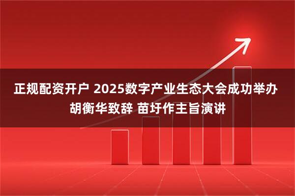 正规配资开户 2025数字产业生态大会成功举办 胡衡华致辞 苗圩作主旨演讲