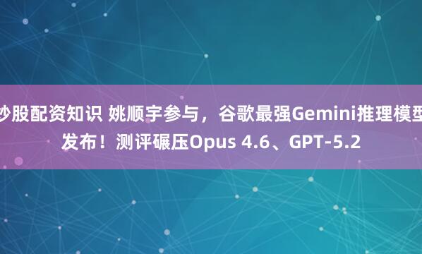 炒股配资知识 姚顺宇参与，谷歌最强Gemini推理模型发布！测评碾压Opus 4.6、GPT-5.2